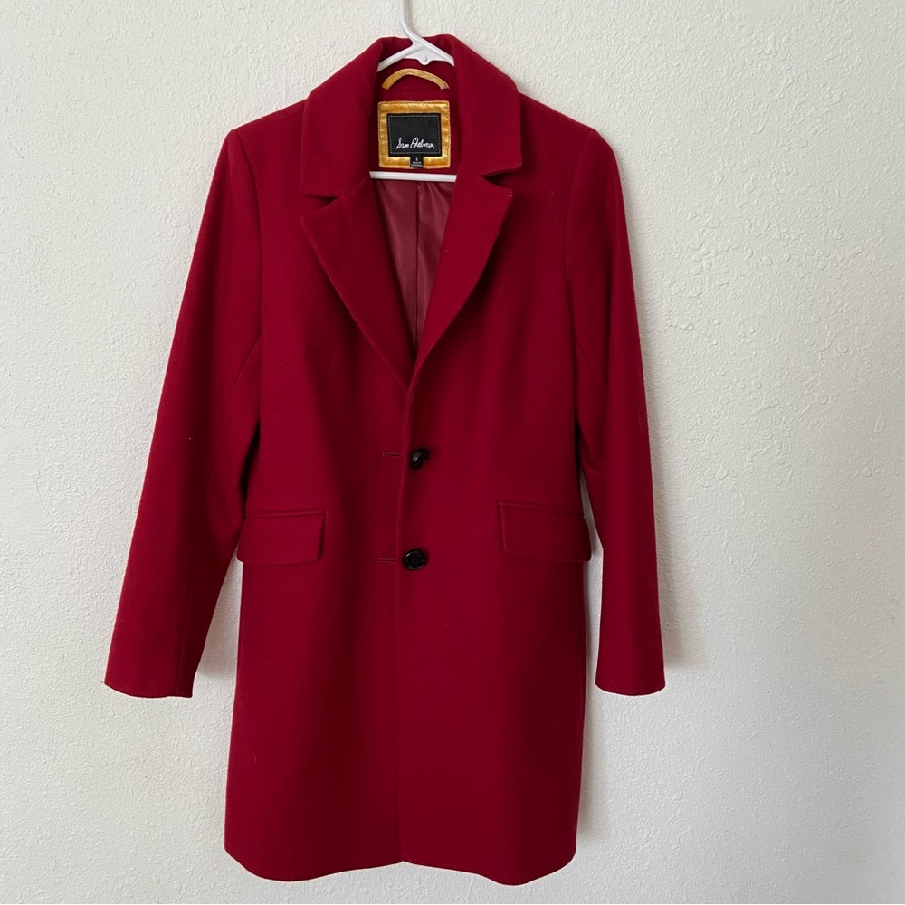Sam Edelman Red Knee-Length Coat Size S Outerwear Gently Worn LIKE NEW